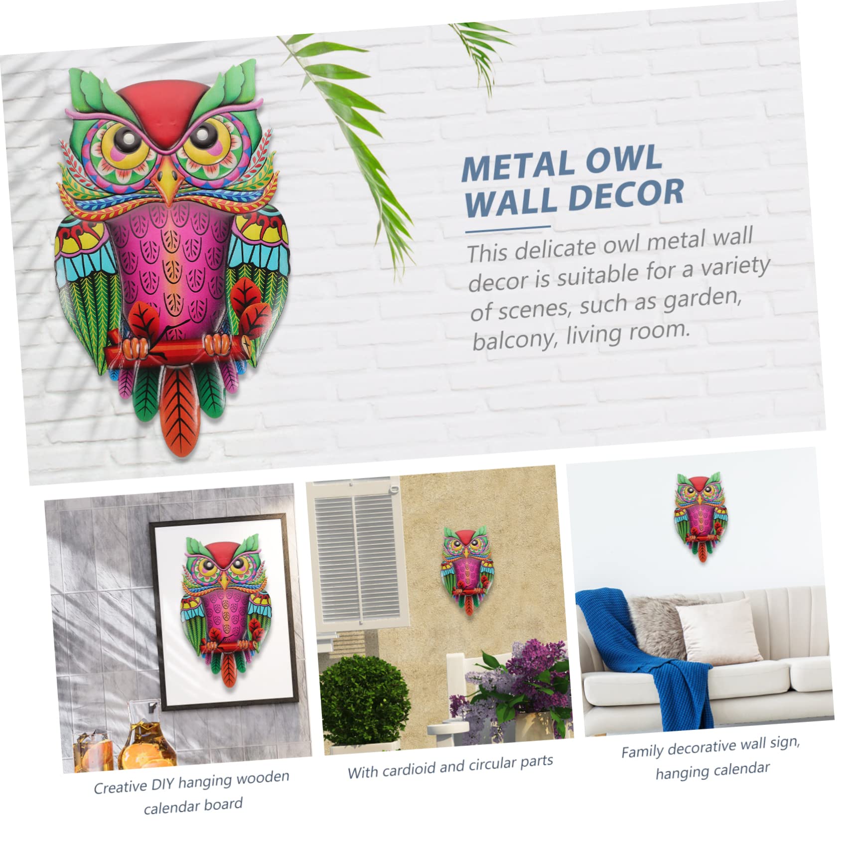 Amazon.co.jp: HIAKDOFT な鉄製フクロウ壁飾り 家用装飾 アートス