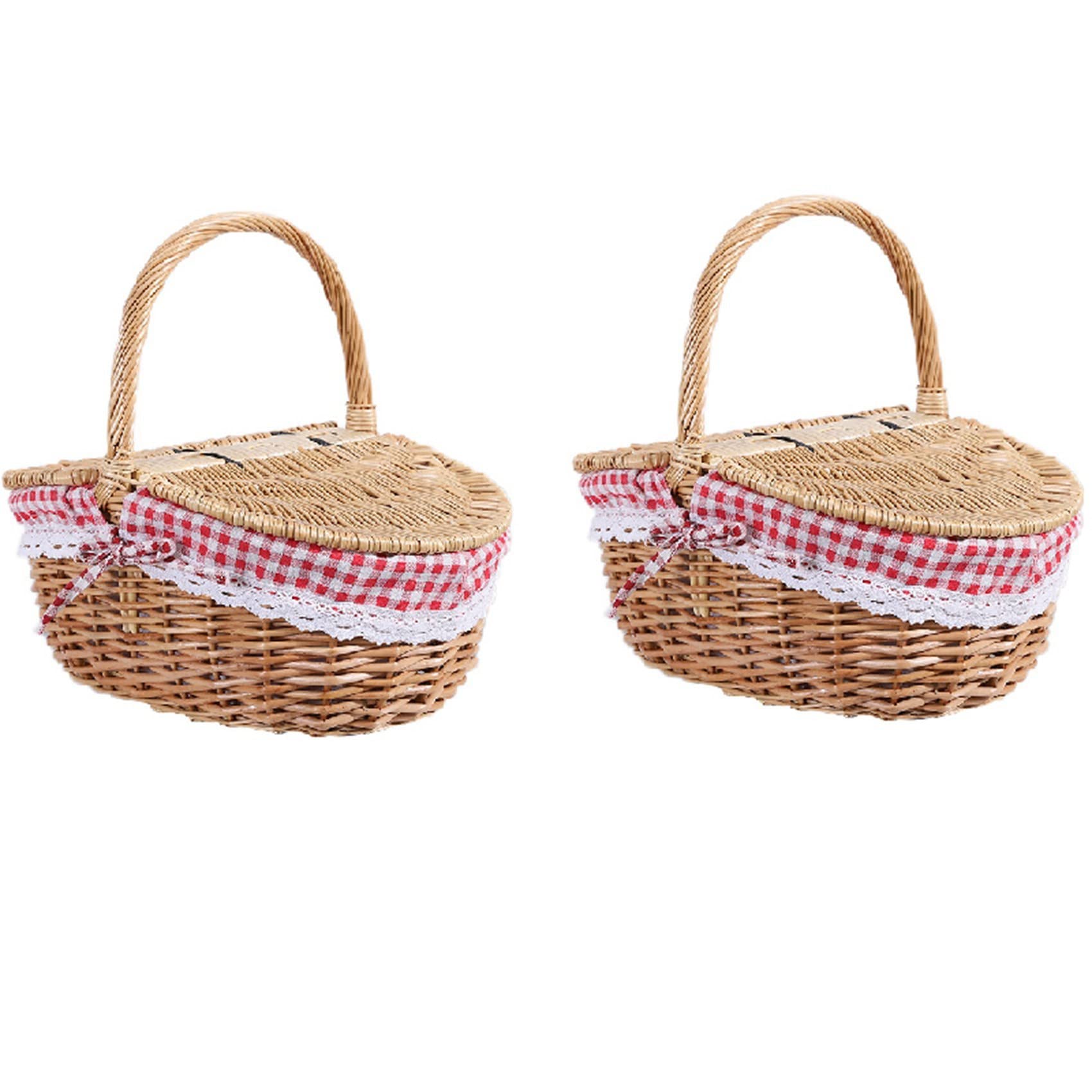 BEIJIALY Paniers De Pique-nique, Panier De Pique-nique En Osier Avec Doublure, Couvercle Divisé, Panier BEIJIALY Paniers De Pique-nique, Panier De Pique-nique En Osier Avec Doublure, Couvercle Divisé, Panier