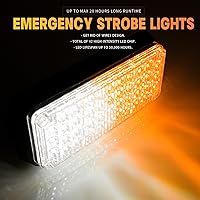 Vista 4 de BooYu 2 piezas de luces estroboscópicas de emergencia LED alimentadas por batería con base magnética recargable, portátil, para techo, mini luz