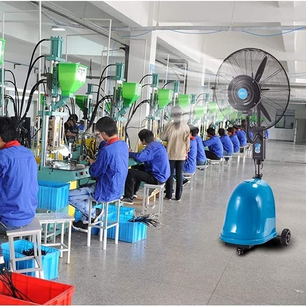 Oscillating Fan 26" Portable High Pressure Misting Fan with Mist Cycles, Cool Standing Oscillating Misting Fan Large Standing Fan for Patio Mall Amusement Park Farm
