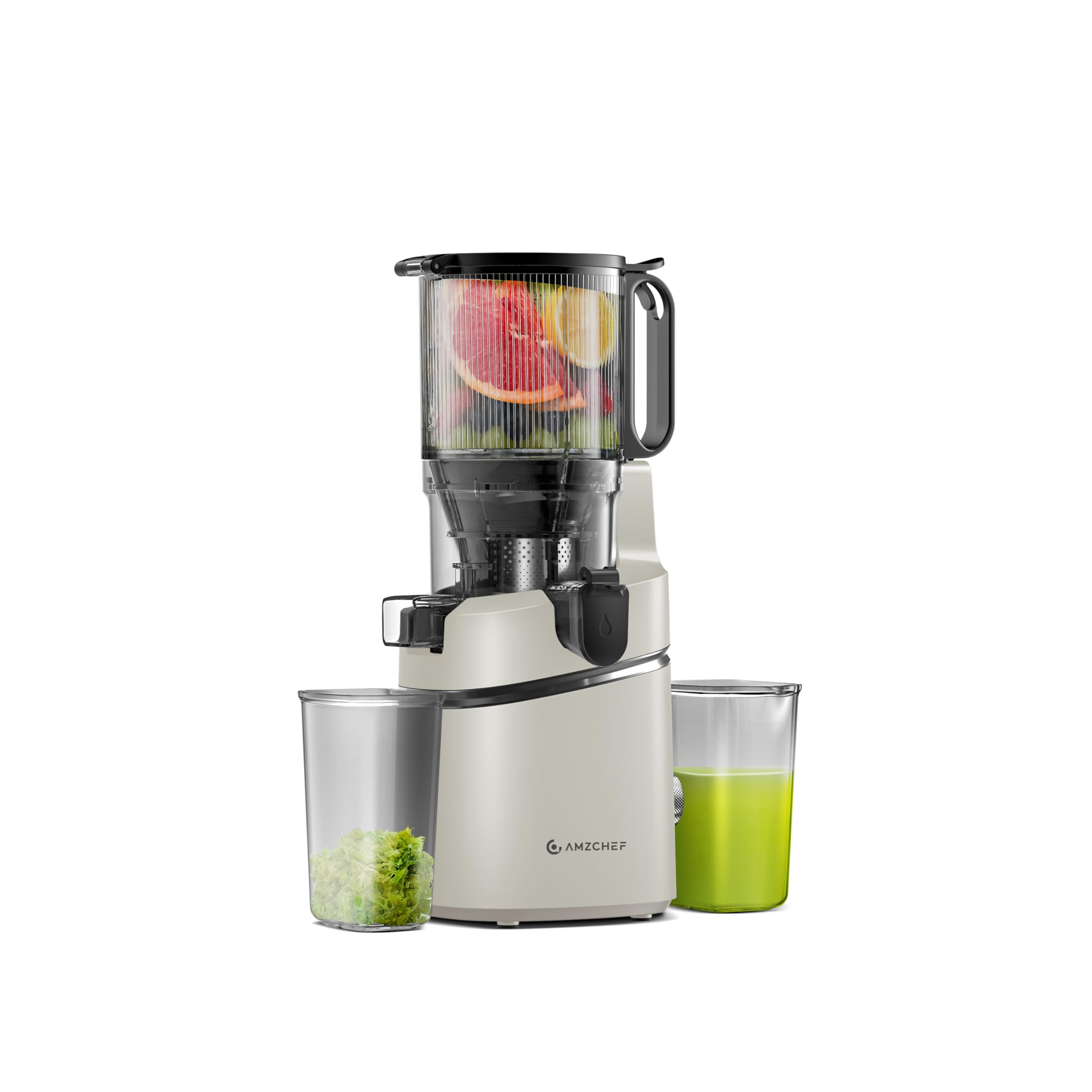 AMZCHEF Juicer Machines 5 3 Extra Self-Feeding Cold Press Juicer for Whole Vegetable Fruit Juice Extractor Machine with
