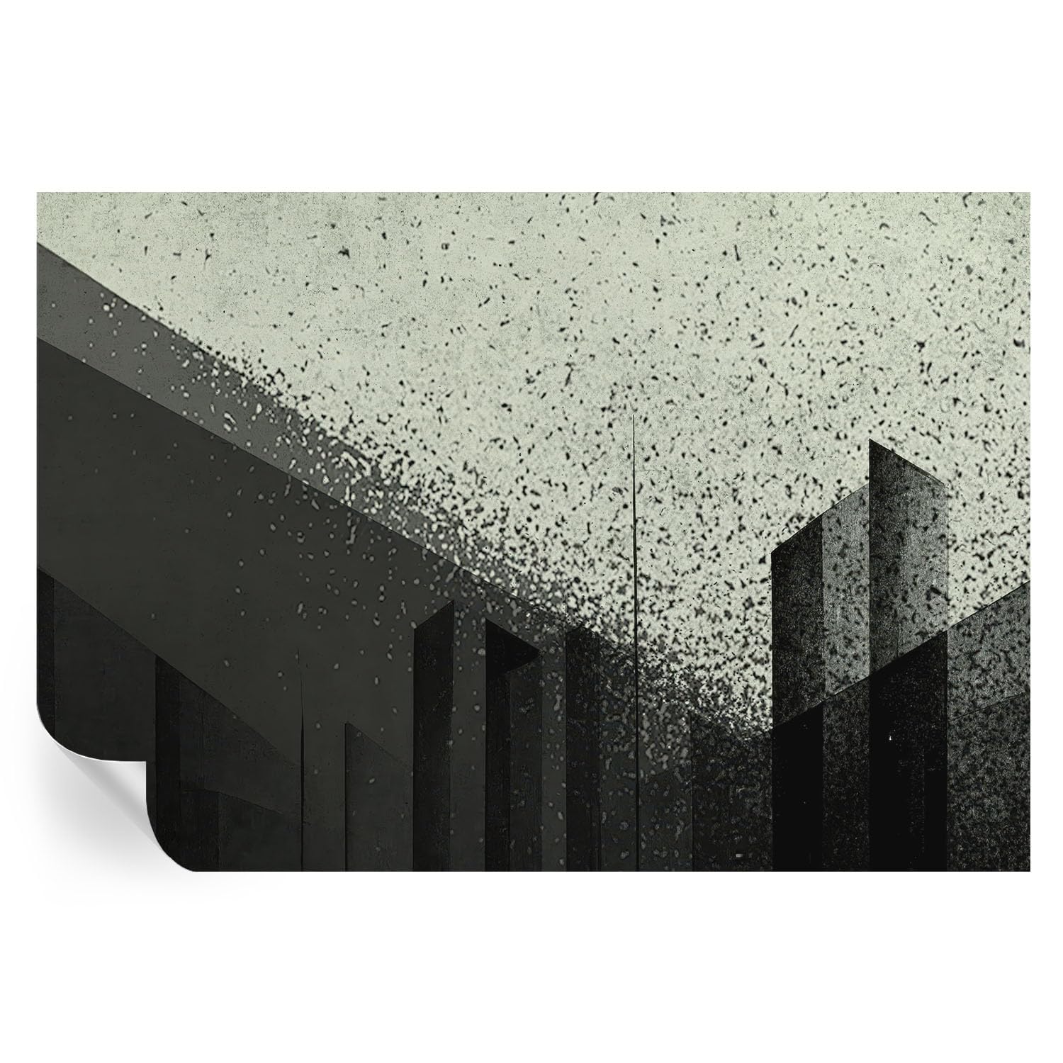 Decoración de pared pelar y pegar de geometría urbana para renovar estancias sin obras