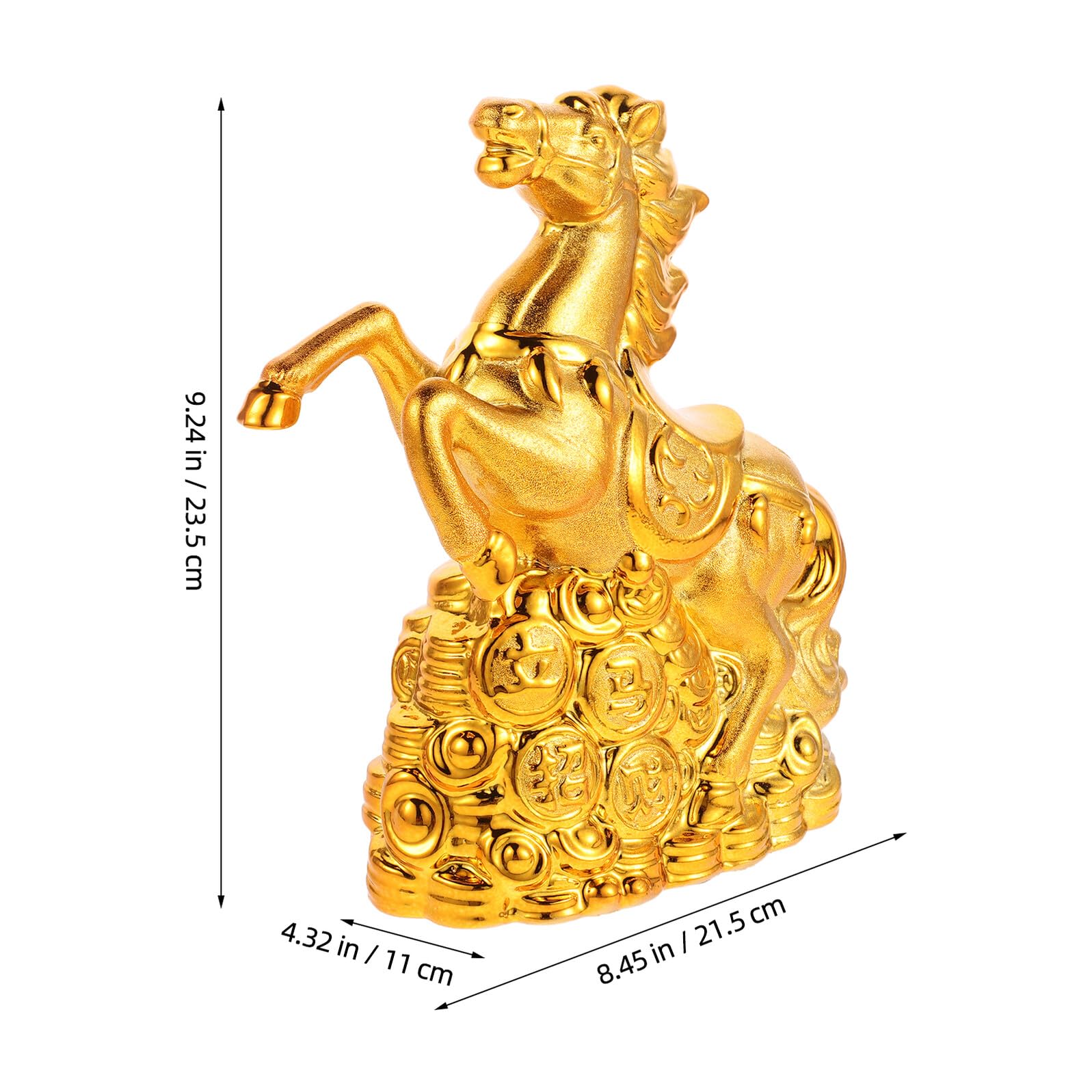 Keramik Spardose Pferd in Gold mit Abnehmbarem Deckel Dekorativer Pferde Sparhalter für Neujahrs Deko und Elegante Tischdekoration im Eingangsbereich