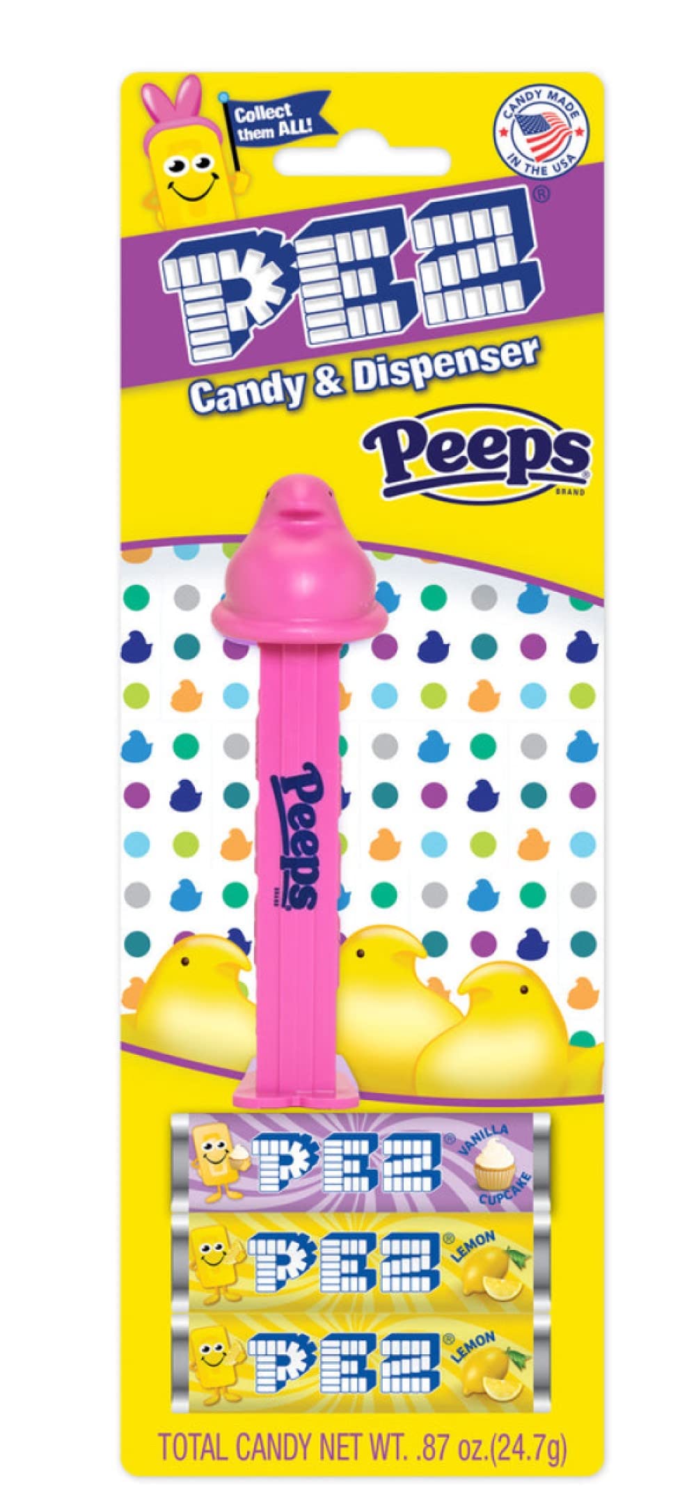 Buy Pez Peeps Easter Candy Dispenser Pink Peep Pez Dispenser with 3