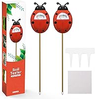 UNIWA Soil Moisture Meter 2-Pack - Accurate No-Battery Plant Water Sensor for Indoor Outdoor Gardening, Ladybug Design Gift