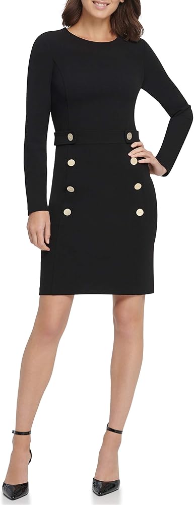 button sheath dress