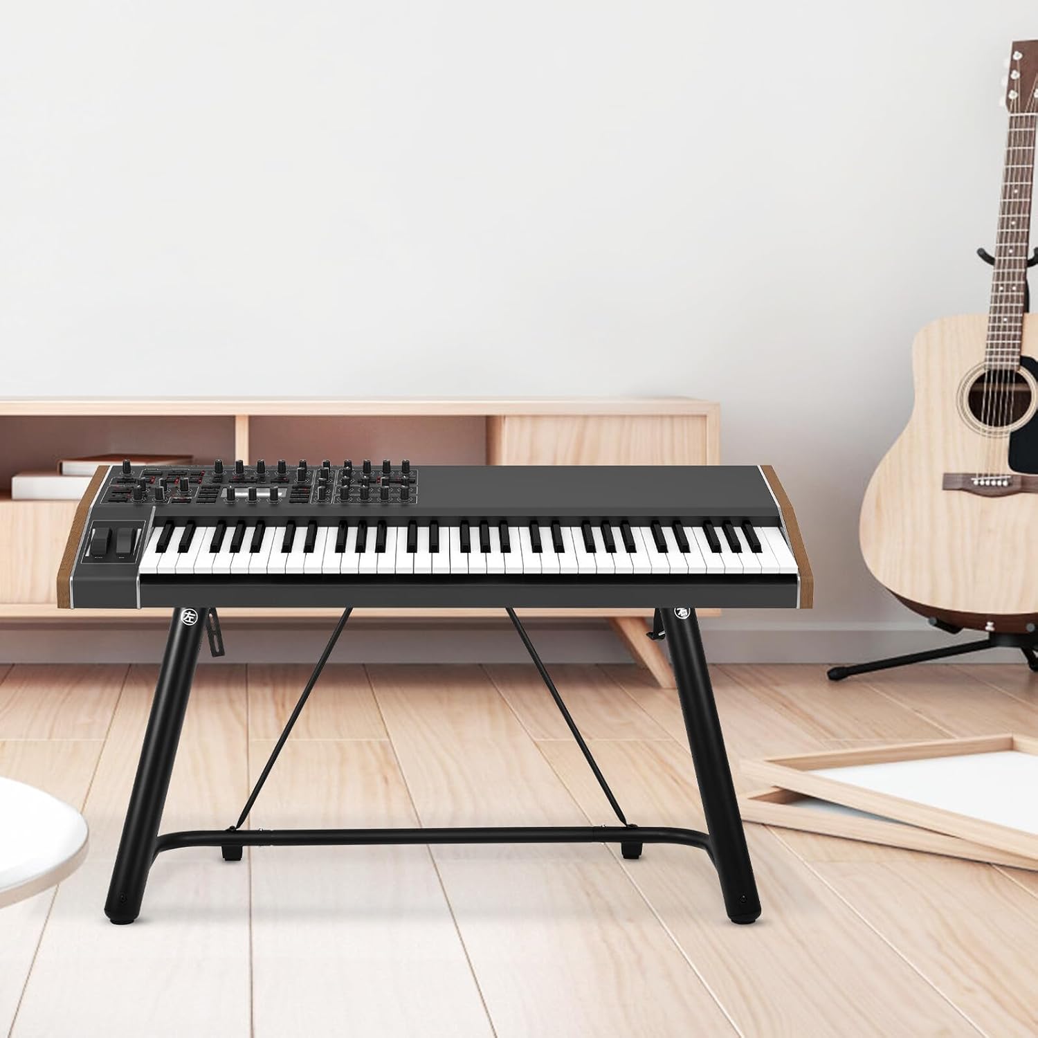 ABOOFAN Heavy-duty U-shaped Keyboard Stand Metal Piano Table with Non-slip Base for Electronic Pianos Wide Compatibility for Home Stage and Studio Use