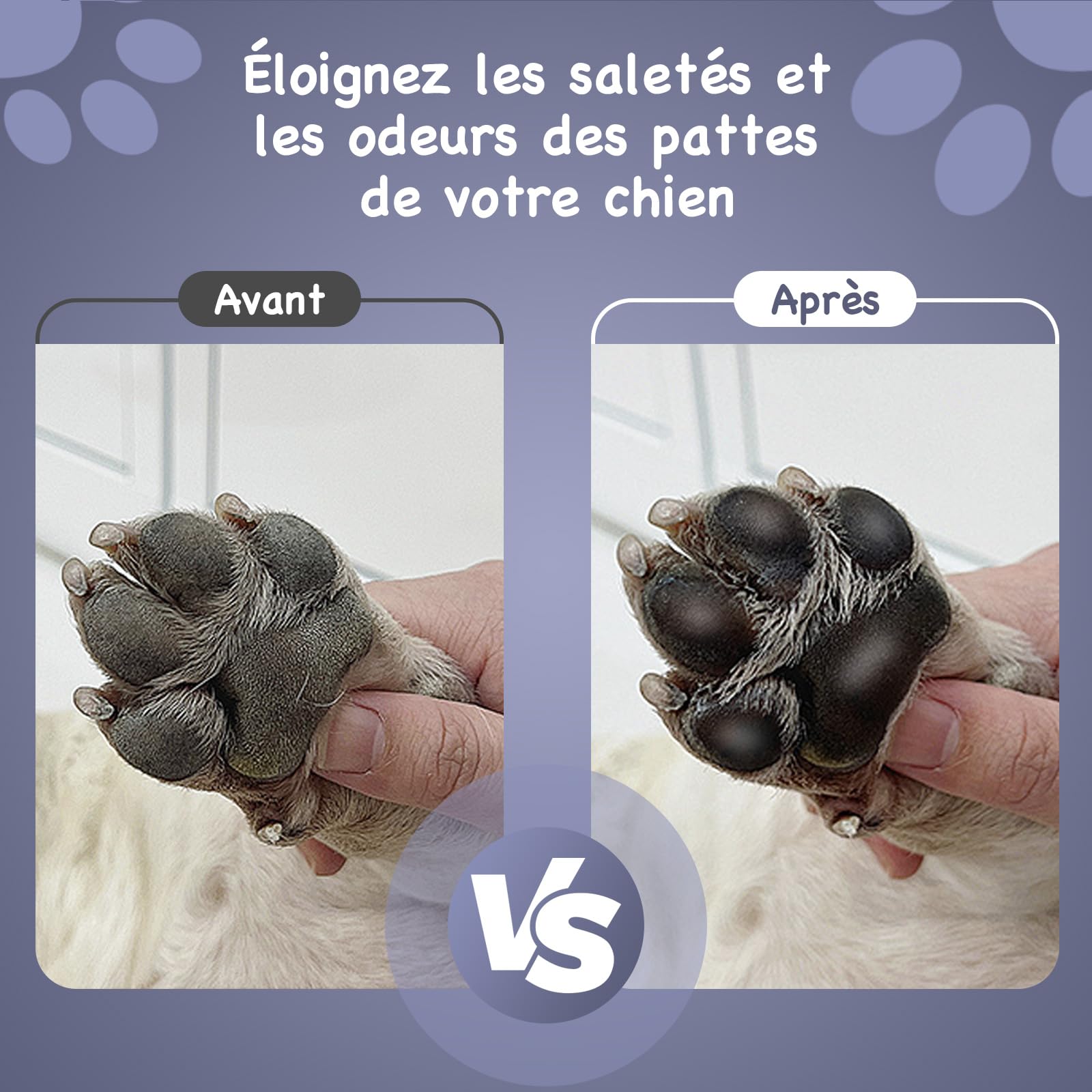 Nettoyeur Chien pour Race Moyenne et Petite, Lave Patte Boueuse avec Brosse et Serviettes Absorbantes (Gris)