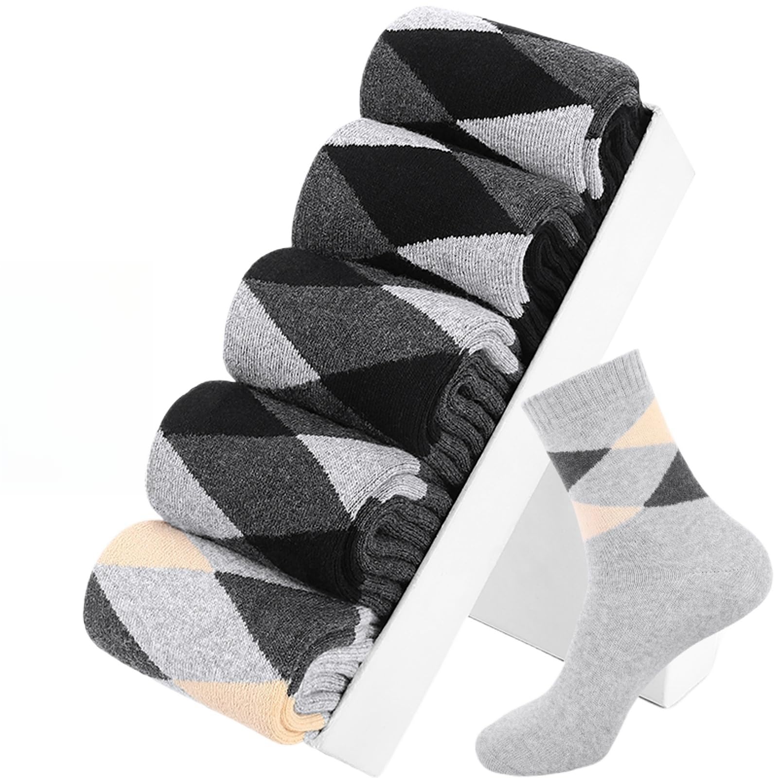 svlftecon Unisex Wool Winter Thermal Socks Cozy Warm Hiking Crew Boot Socks Wool for Winter Crew S6V3C10