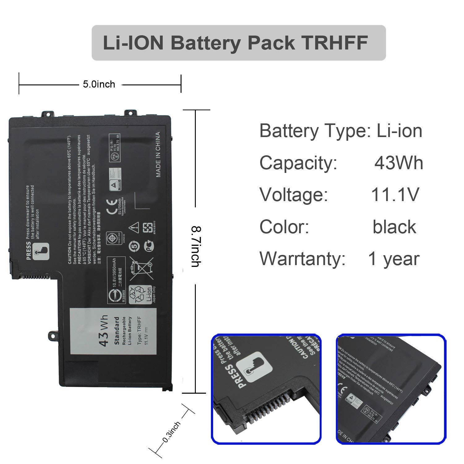 Amazon.com: Gomarty TRHFF 01V2F 1V2F6 Battery for Dell Inspiron 15