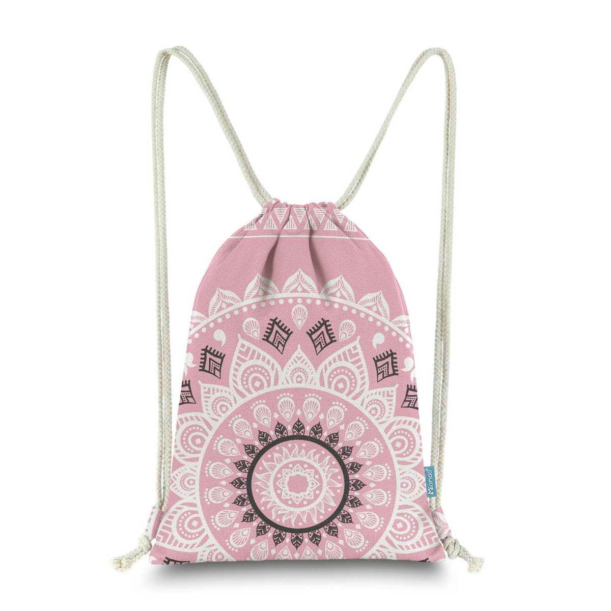 Miomao Drawstring Backpack Mandala Style String Bag Canvas Beach Sport Daypack