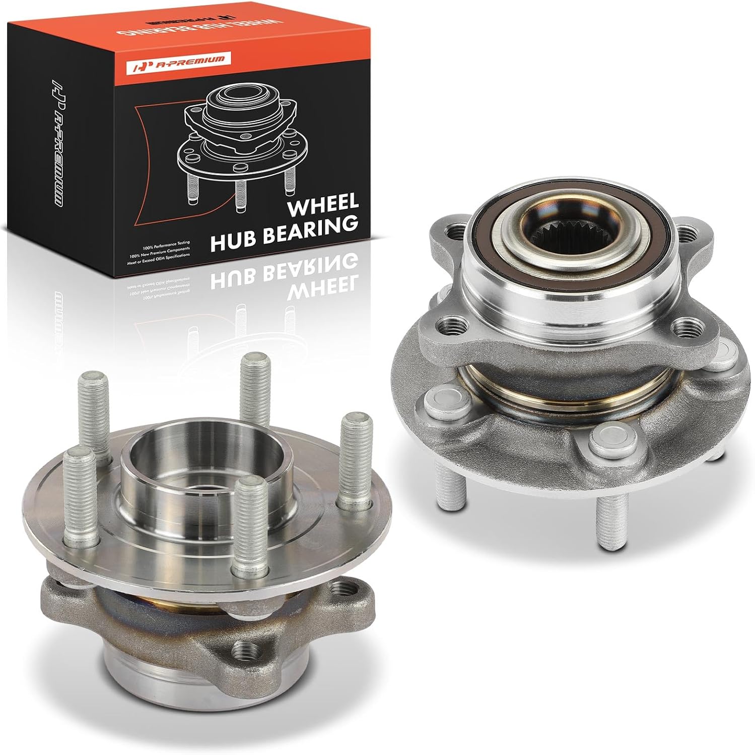 A-Premium 2 x Front Wheel Bearing and Hub Assembly with 5-Lug Compatible with Ford Fusion 2013-2020, Police Responder Hybrid 2019-2020, SSV Plug-in Hybrid 2019-2020, Lincoln MKZ 2013-2016