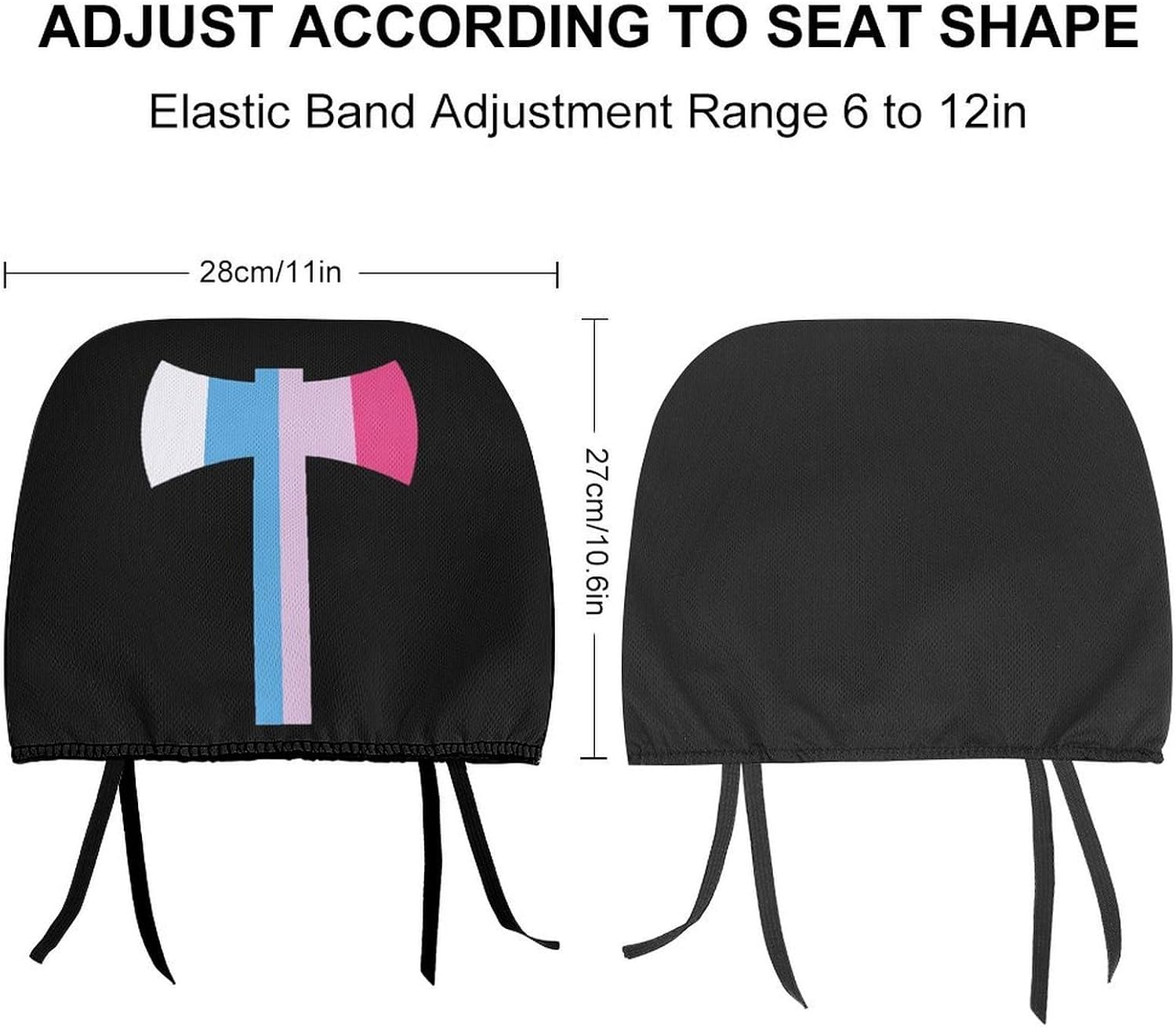 Trans Pattern Axe Fashion Car Headrest Cover Novelty Elastic Seat Rest Covers for SUV Truck Sedan image 2