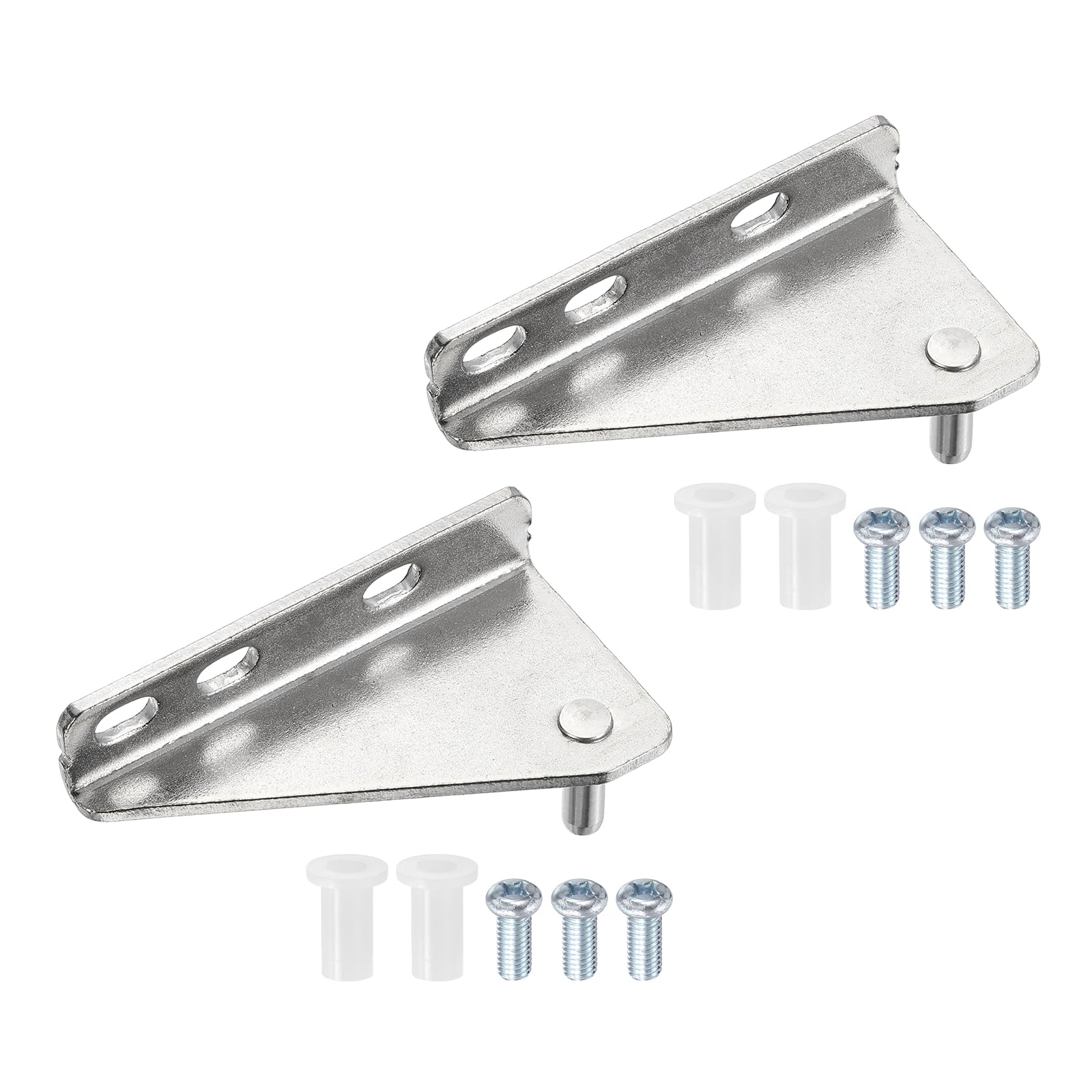 sourcing map 2Pcs Stainless Steel Freezer Door Hinges Replacement, Outer Column Hinge, Left Shaft Distance 1.38" for Refrigerator with Screws and Bushing