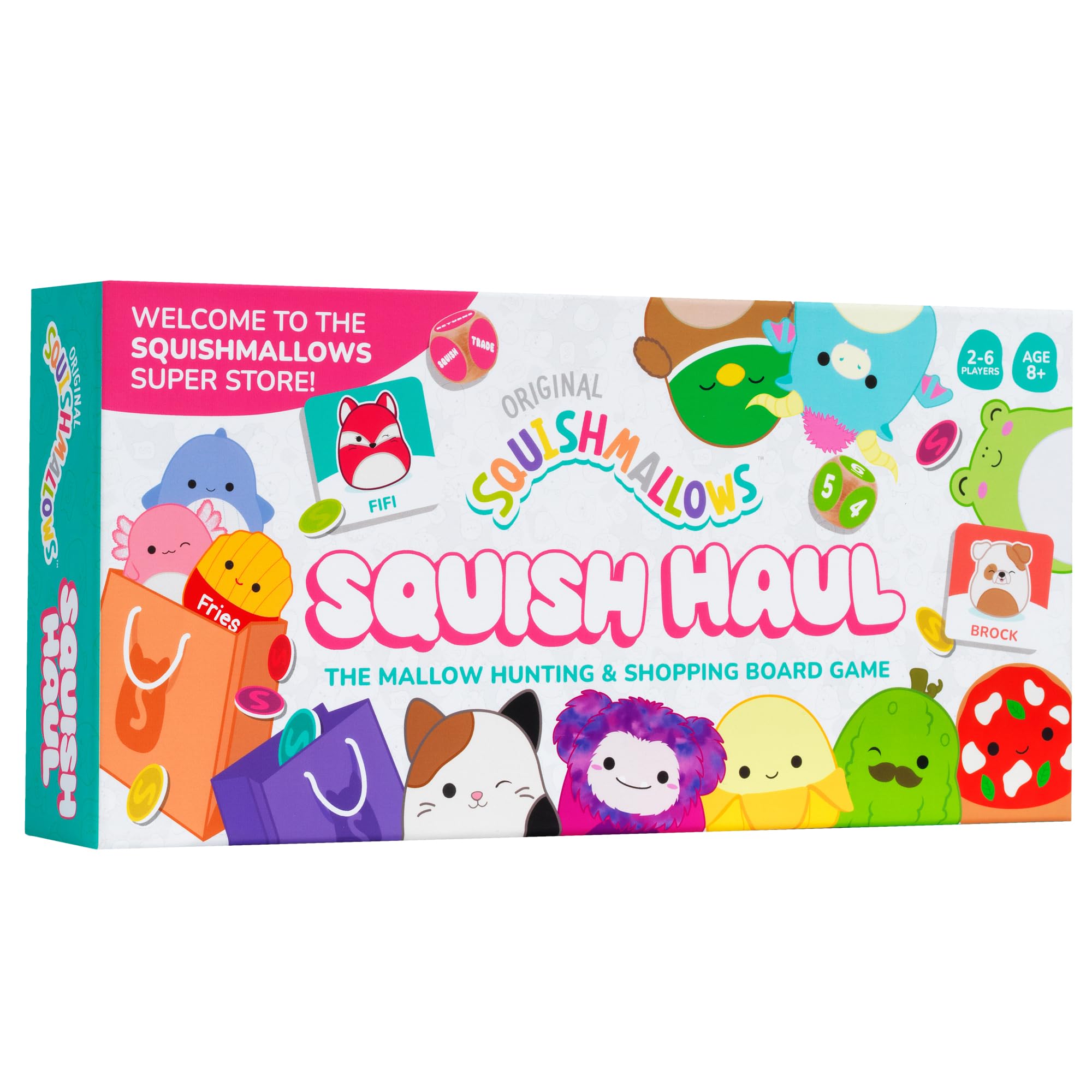 Squishmallows Squish Haul: Mallow Hunting and Shopping Family Strategy Board Game, perfect for Squishmallows fans, families and kids age 8+