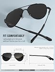 LUENX Aviator Lunettes de soleil pour hommes Femmes Polarized UV400 & Conduite anti-glace