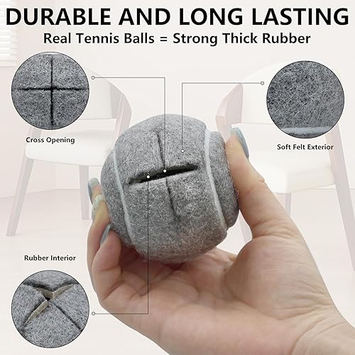 Miniatura 3 de Paquete de 30 pelotas de tenis precortadas a granel para patas de muebles, pelotas de tenis, sillas de pelotas de tenis para pelota de protección de