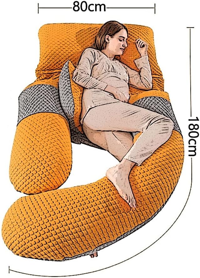 Pregnancy Pillow U-Shaped Maternity Body Pillow with Removable Cover. Size Adjustable Nursing Pillow. Multifunctional Side Sleeper Pillow (Color : A1, Size : 180x80cm)