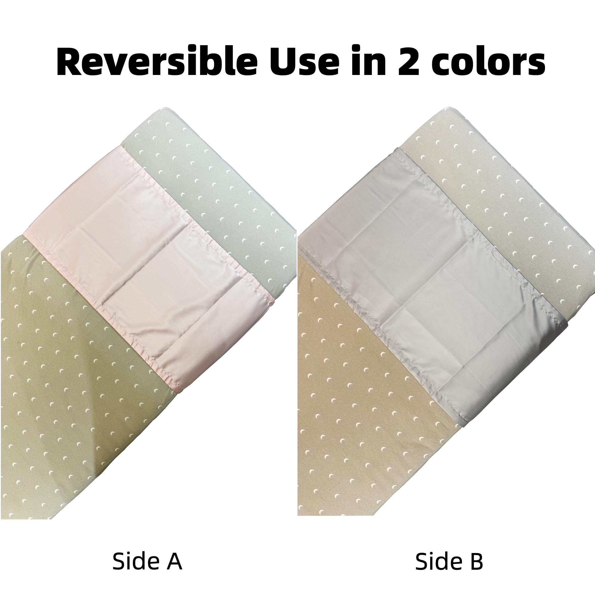 AKISS Sábana de satén para cuna, funda de almohada de seda para moisés, uso reversible para bebés, niñas y niños (rosa prisma y gris claro)