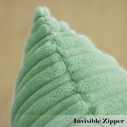 Miniatura 2 de Kevin Textile - Fundas de almohada de terciopelo con tiras decorativas de primavera, juego de 2 fundas de cojín para sofá, dormitorio, auto, con