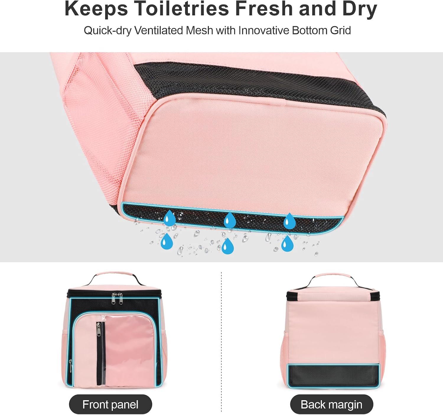 F-color Shower Caddy Portable for Dorm - Shower Bag Fits Full-Size Bottles image 3