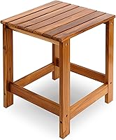 Utoplike Solid Teak Outdoor Side Table - Patio Pool Garden Coffee Accent End Table for Indoor Bedroom Bathroom (16x13x17.3")