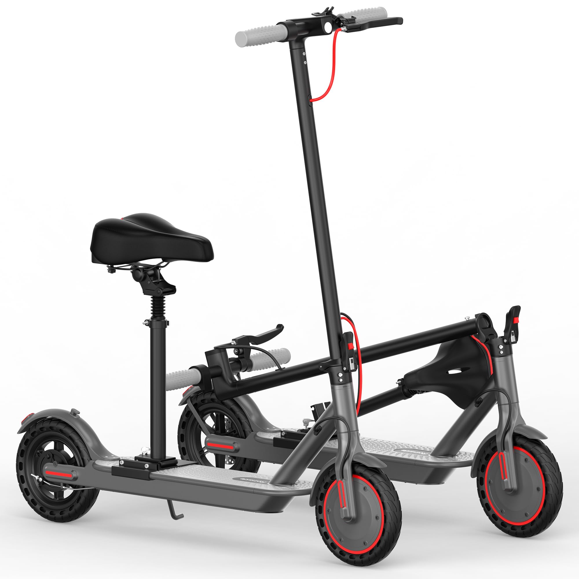 Electric Scooter - 8 5 Solid Tires 350W Motor Up to 19 MPH and 21 Miles Long-Range Commuting