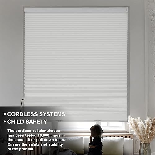 Miniatura 5 de Persiana celular de filtrado de luz para ventana, sin cordón, con protección UV, aislamiento fácil de instalar, para dormitorio, oficina, sala de