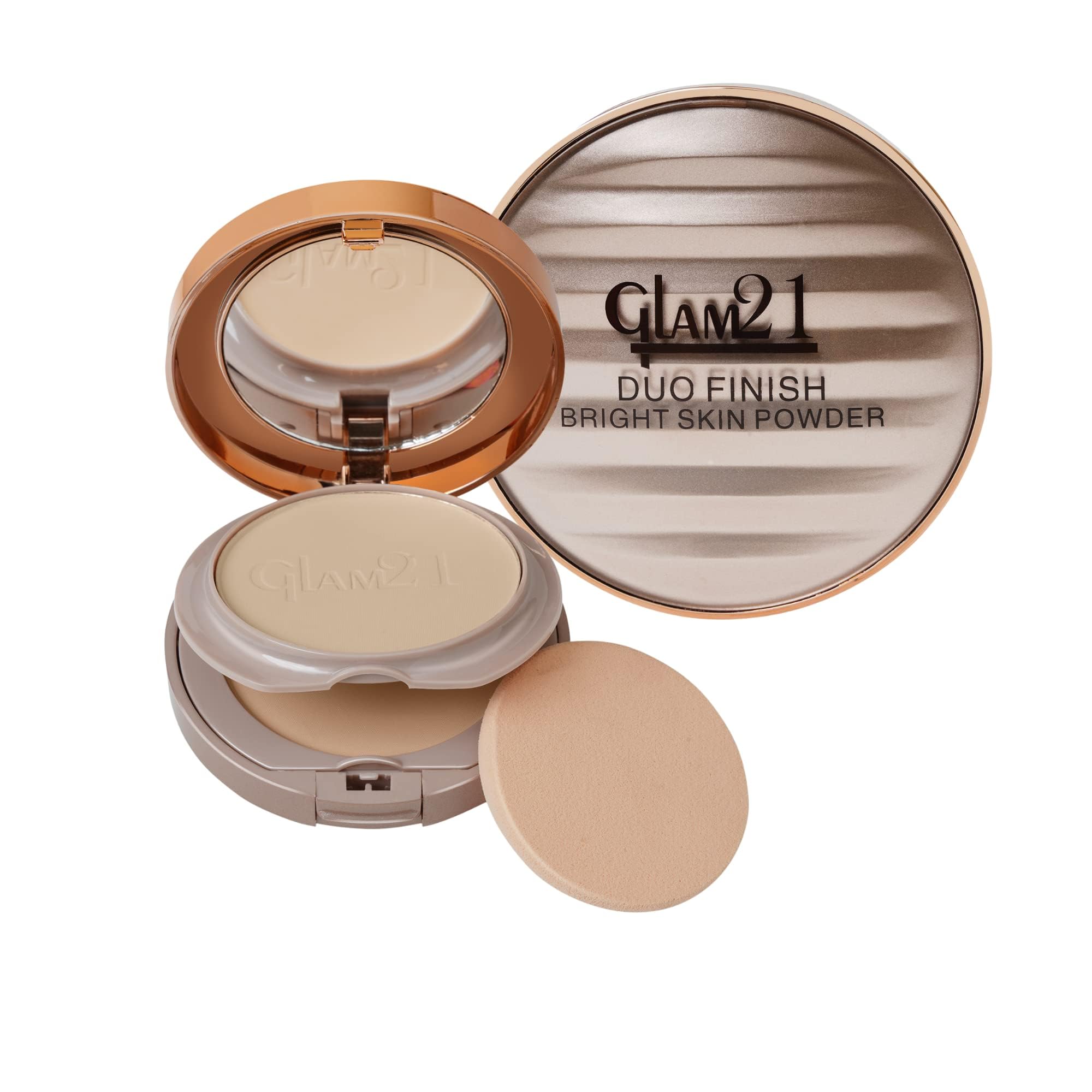 glam 21 Glam21 Duo Finish, 2-in-1 Compact Powder (CP8001)| Smooth Satin Texture | Long-lasting Mate Finish| All Skin Type | Light Linen-01-picture-30