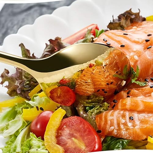 Miniatura 5 de Juego de cubiertos dorados de acero inoxidable, juego de vajilla de color dorado para 8, juego de cubiertos de 40 piezas para 8, juego de cubiertos