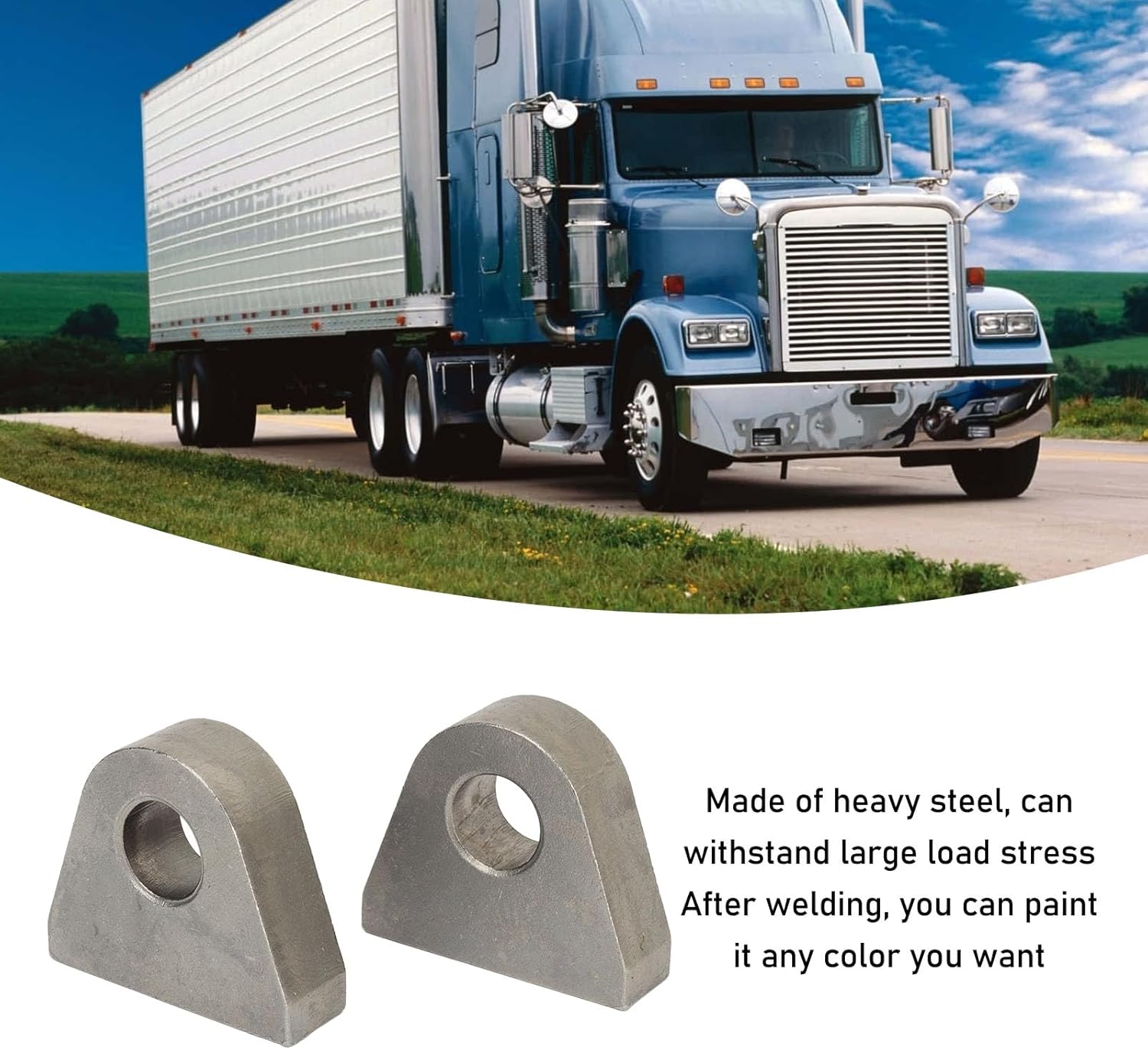 Heavy Duty Shackle Mount, Wear Steel Strong Weld Design Weld On D Ring 2 Pack for Tractor Truck Trailer Off Road Vehicle Tie Down Applications Farmers Mechanics Enthusias