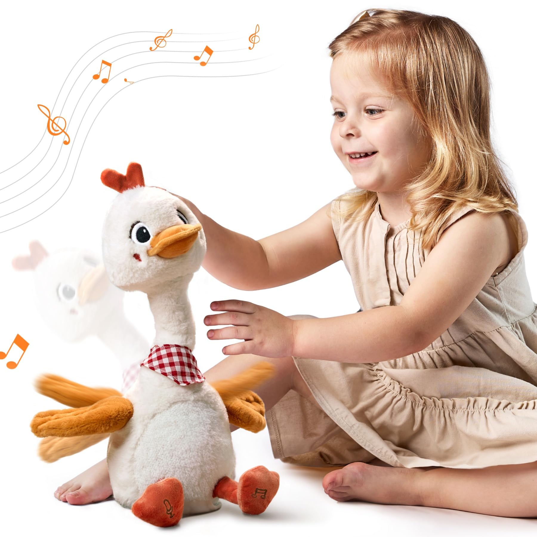 TUMAMA Talking Singing Plush Duck with Music, Plush Toy Laber Animal Talking Baby Toy, Copy Talking