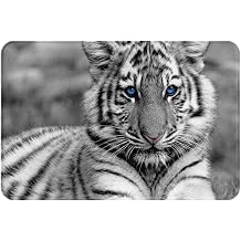 White Tiger Pattern, Doormat, Bath Mat Non-Slip Floor Mat Soft Bathroom Rugs Absorbent Bathroom Pad 40x60 cm