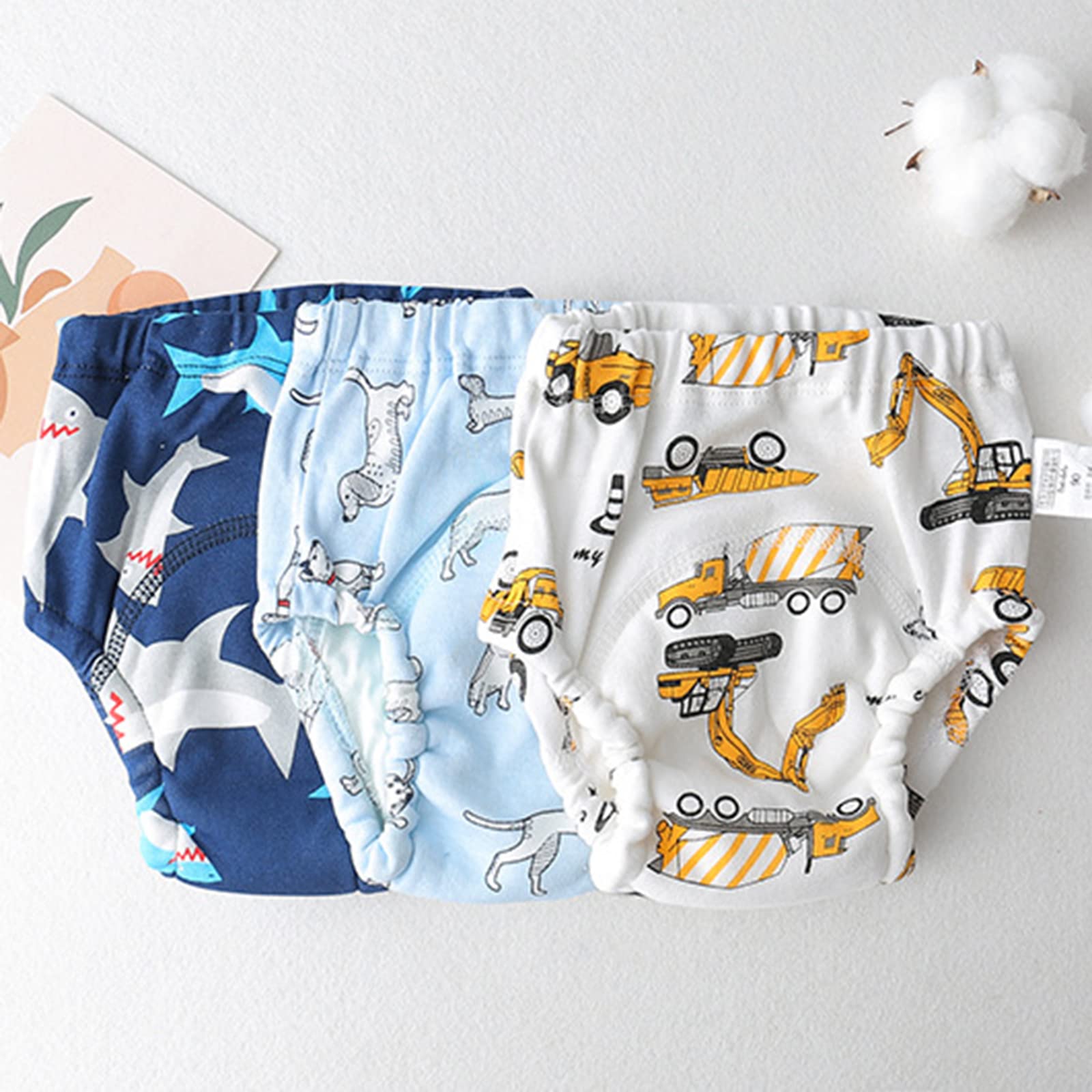 Lot de 6 Culotte Apprentissage Propreté pour Bébé,Culottes Lavable Coton Réutilisation sous-Vêtements d'apprentissage Garcon Fille 1-5 Ans