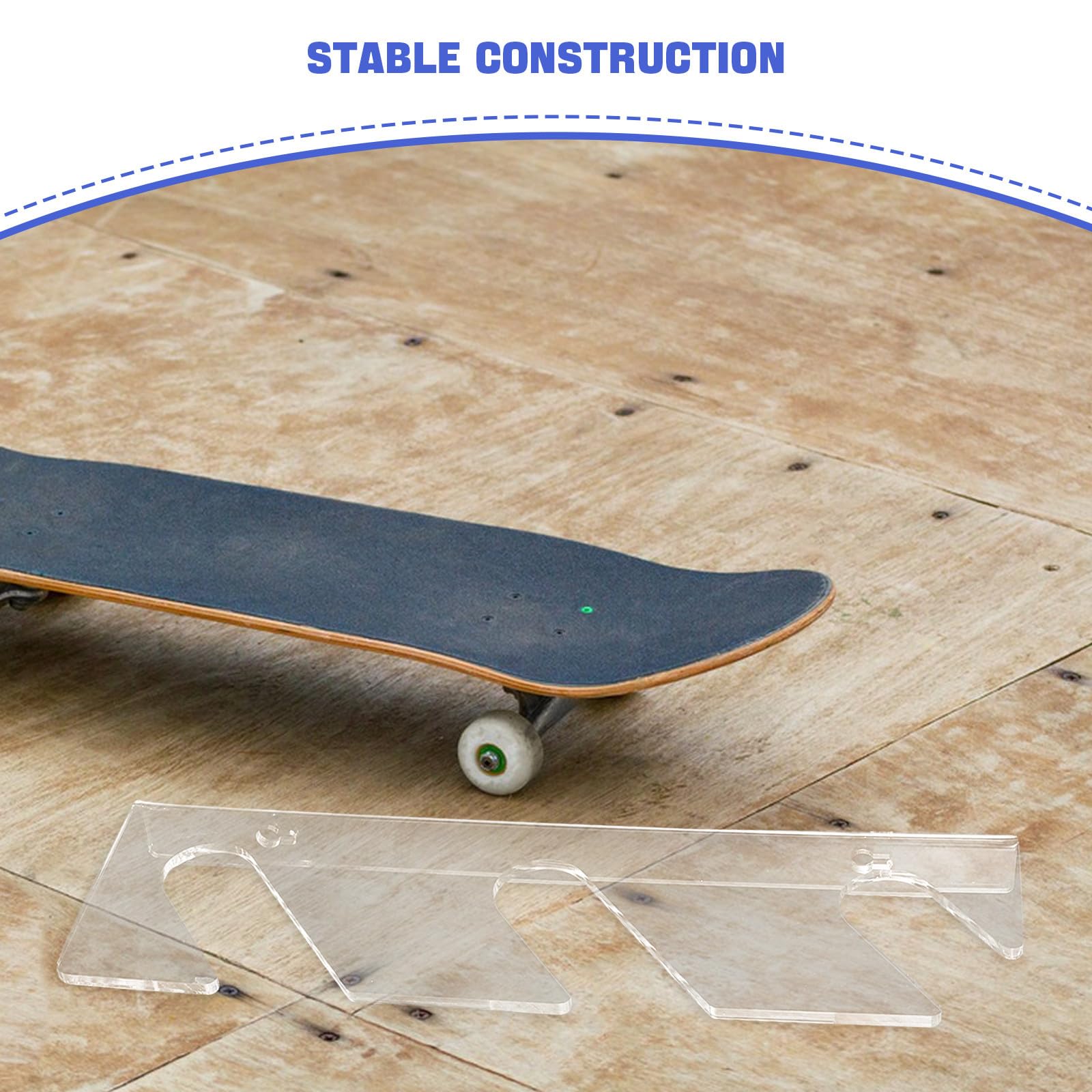 Mikinona 1 Paire de Supports muraux horizontaux pour Planches à Ski - Étagère de Rangement Murale Transparente à 3 Niveaux pour Skateboards, idéale pour l'entrée et la Salle de Loisirs