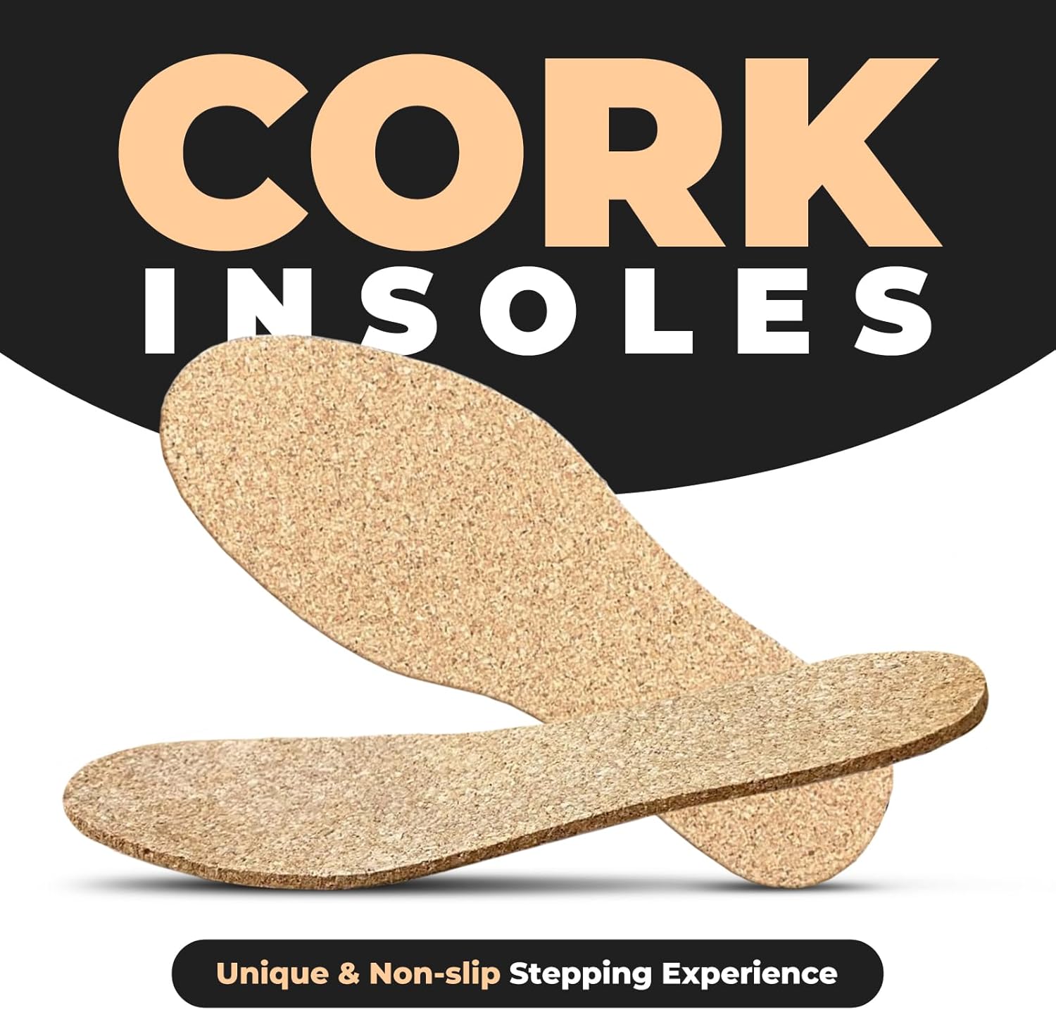 Cork Insoles, Flat Shoe Inserts, Natural Material, Free-Cut Unisex Fit (9.8–12.2 Inches), Slip-Resistant Odor-Reducing Custom Foot Fit (4mm(0.16 inches)) - Image 2