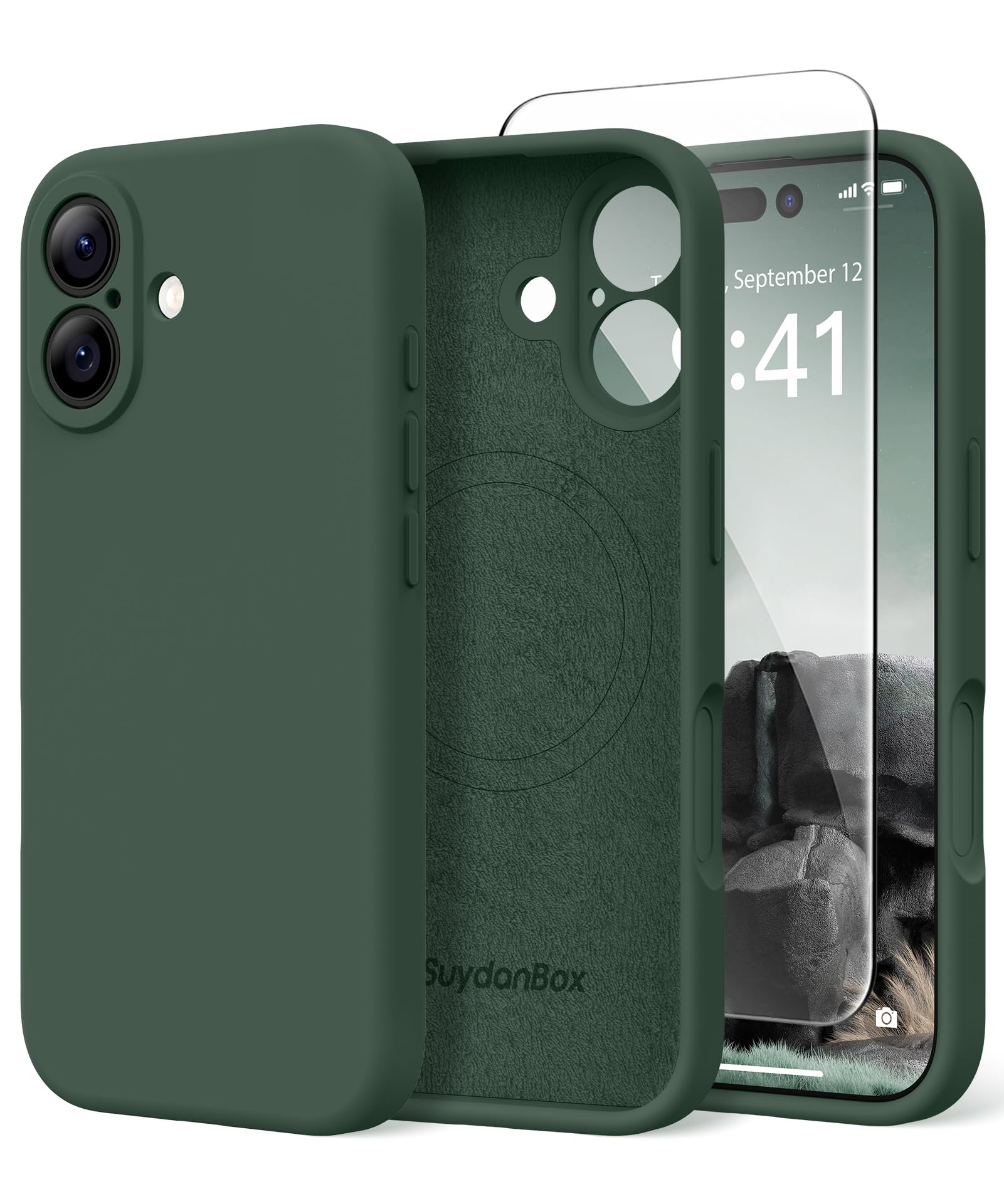 Magnetic for iPhone 17 Case Silicone Alpine Green