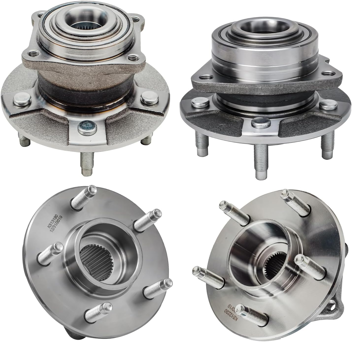 Detroit Axle - 4pc Front Rear Wheel Bearing Hubs Assembly with 5-Lug for Chevrolet Equinox 2005, Pontiac Torrent 2006, Saturn Vue 2002-2007, Non-ABS Models