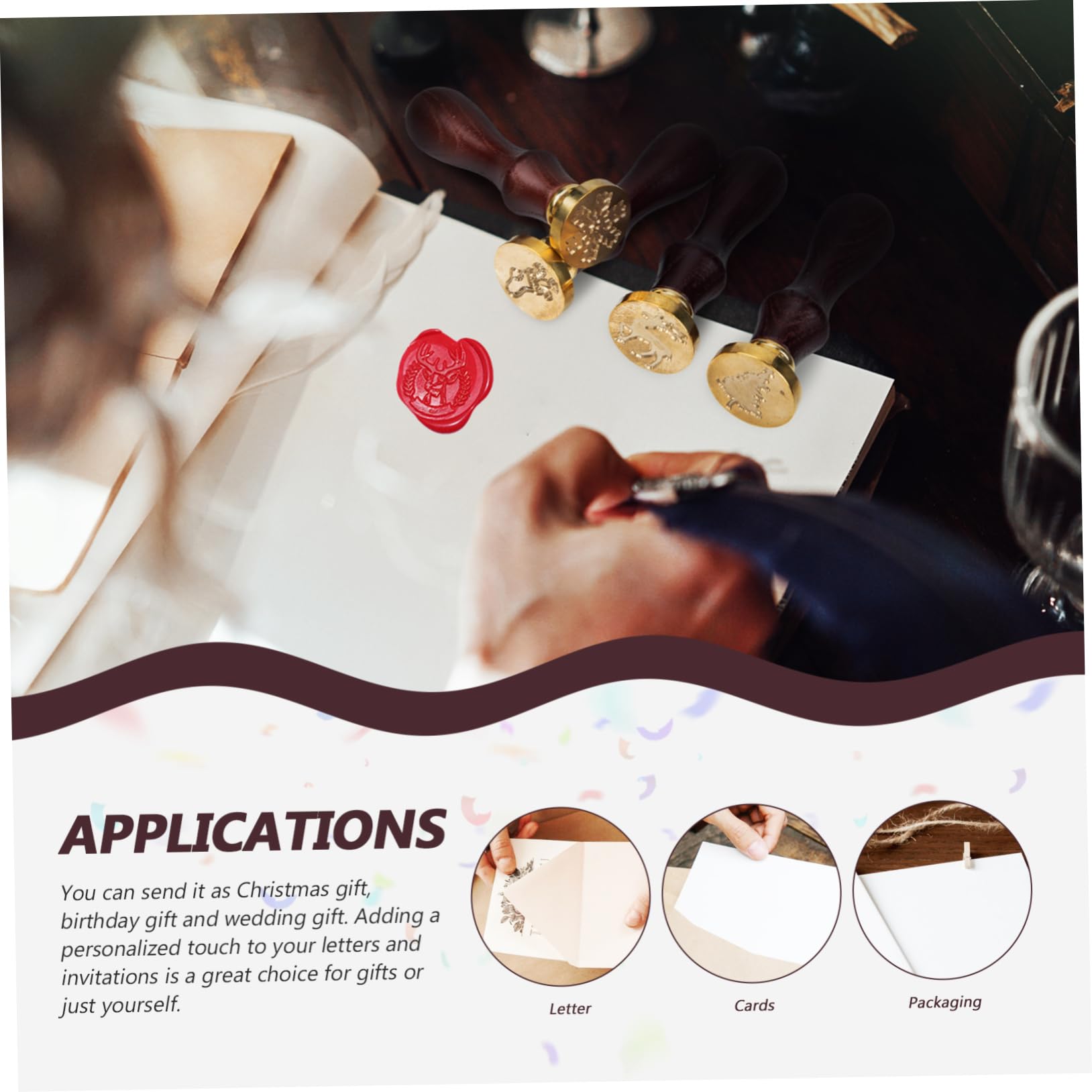 Operitacx 3ensembles Pour Cachets De Cire De Têtes Amovibles Motifs Pour Et Invitations Pour De