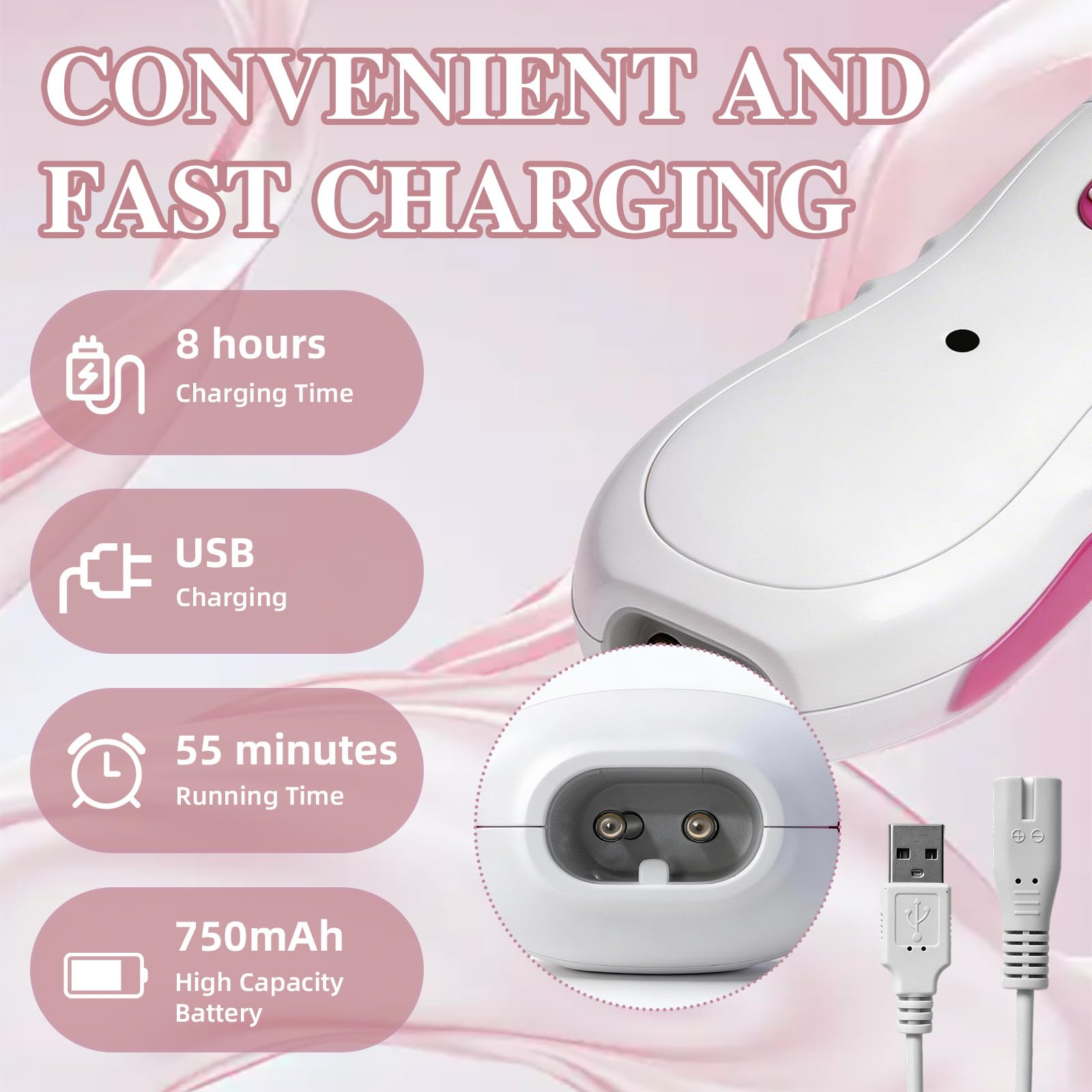 Depiladora facial para mujer, dispositivo eléctrico de depilación para cara y cuerpo, depiladora reutilizable sin dolor para mujeres, inalámbrica con luz LED, afeitadora portátil para pelusas de