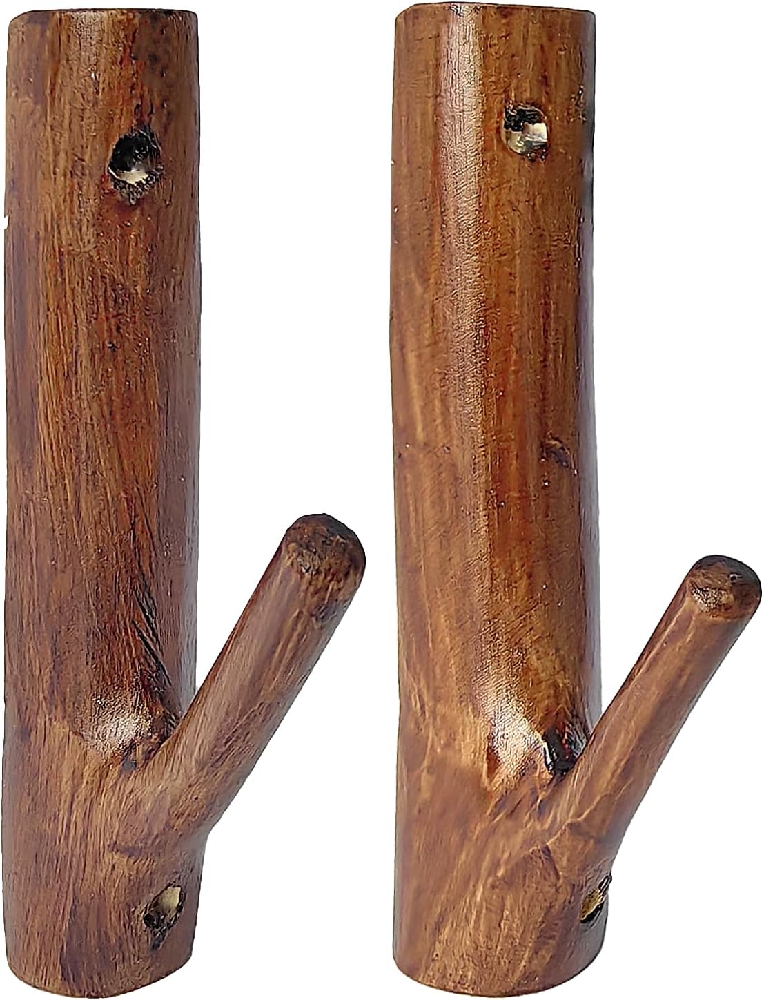 Gun Rack Wall Mount,Natural Hardwood Gun Rack, Handmade Gun Hooks for Wall with Pre Drilled Holes and Hardware Bow Horizontal Hanger Archery for Storage Display Home (6), GUN-RACK-WOOD-6
