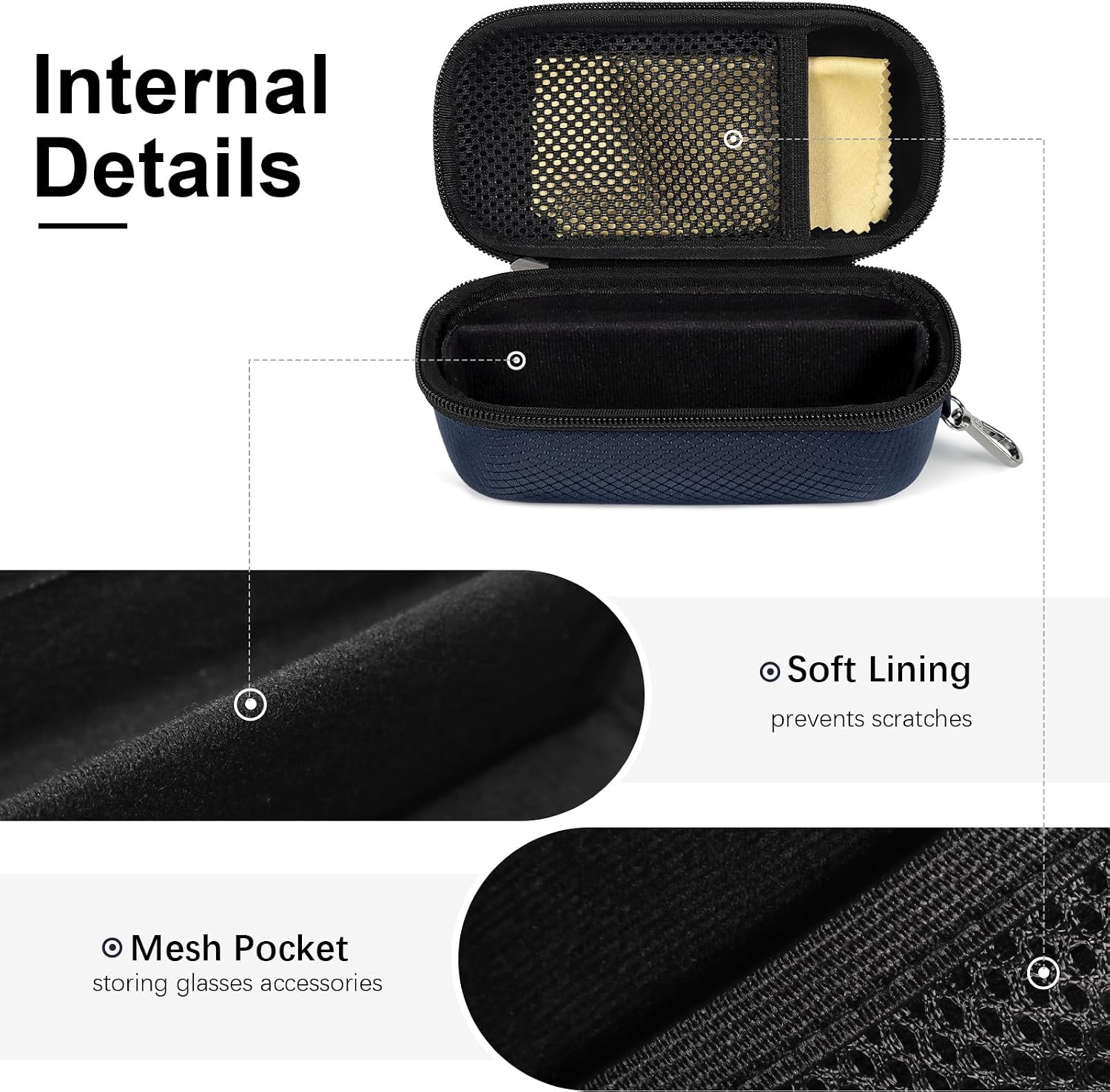 Bukere Double Eyeglasses Case with Adjustable Slots, EVA Hard-shell Travel Dual Glasses Sunglasses Organizer for Men Women image 4