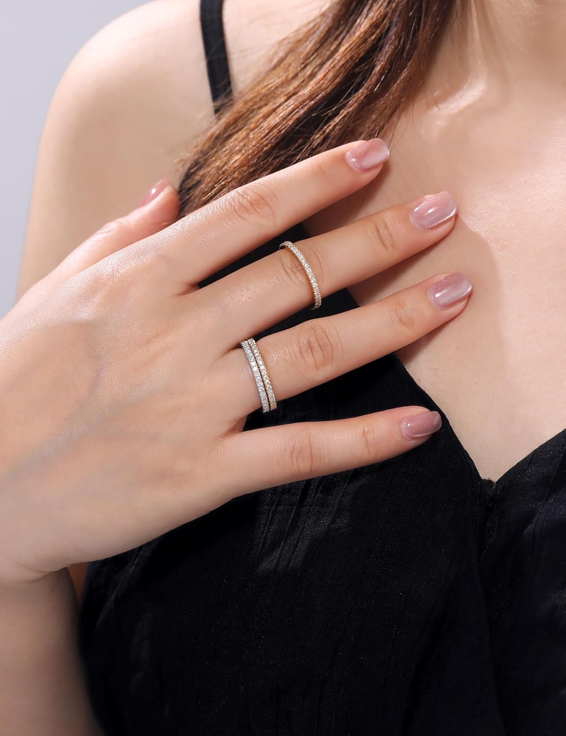 Ladylike Moissanite Wedding Band Full Eternity Rings for Women Sterling Silver Stackable Engagement Anniversary Band Size 4-11 - Image 5