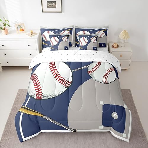 Miniatura 25 de Feelyou Juego de ropa de cama de fútbol americano tamaño Twin de 7 piezas, patrón de balón de fútbol americano para niños, niñas y adolescentes,