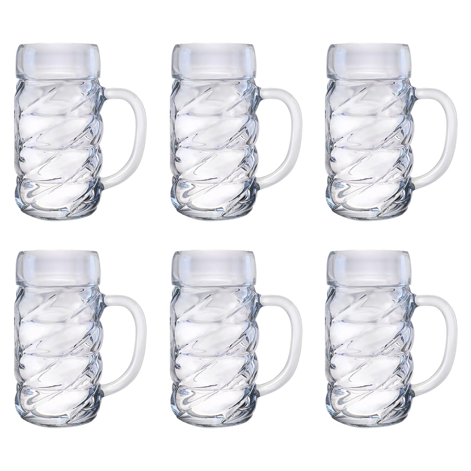 Verre a Biere, Chope de bière Lot de 6, Diamond - 1 Litre