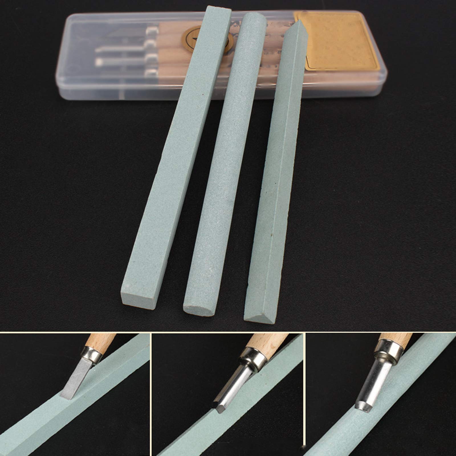 Set D'Outils De Sculpture Sur Bois 12 Pcs, Et 3 Pierre à Aiguiser Inclus, Set De Couteaux De Sculpture Sur Bois IdéAl Pour Les DéButants Et Les Professionnels
