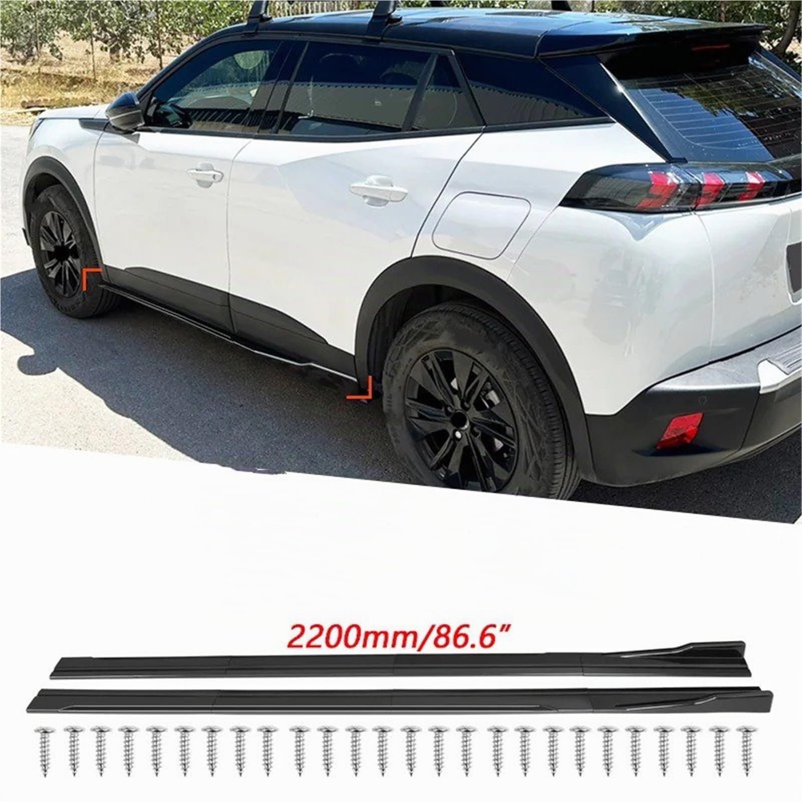 Jupe Latérale pour Peugeot 2008 3008 5008 107 206 207 208 308 307 407 508 - Extension De Bas Caisse Cache Protection 8 Pièces