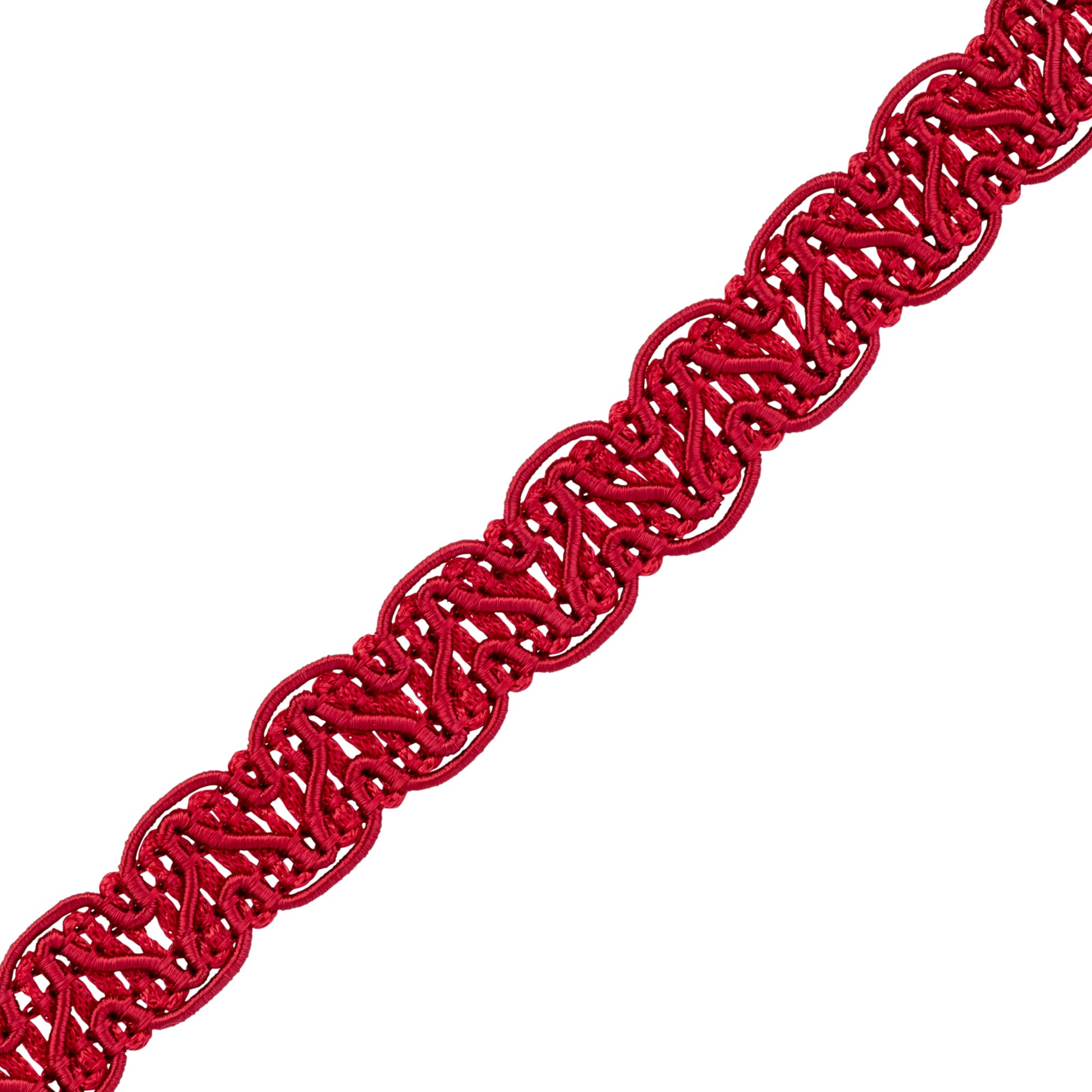 Discount Fabrics LTD Gimp Furnishing Braid 14mm Wide Upholstery Edging Trim, Gold Lace-Colour for Cushions, Curtains, Woven Fabric Trimming, Braid, Piping Decorative Sewing Trims (Red,25m)