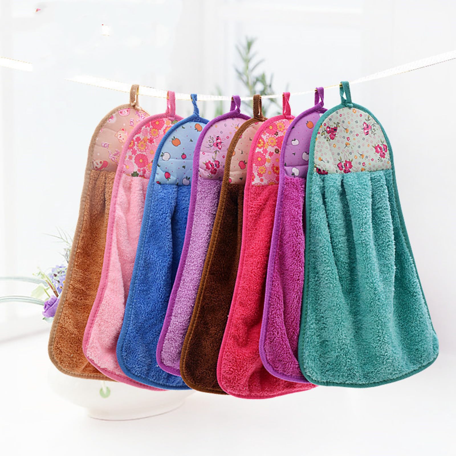 QZYANXHCT Coral Velvet Kitchen Hanging Hand Towel and Cloth