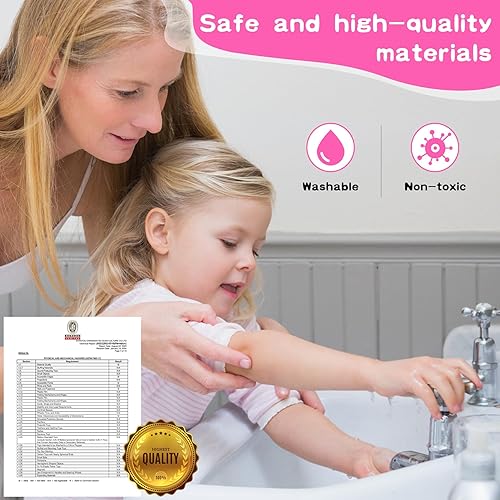 Miniatura 3 de Kit de maquillaje para niños para niñas, juego de maquillaje real, paleta de maquillaje plegable con espejo, kit de maquillaje no tóxico para niños